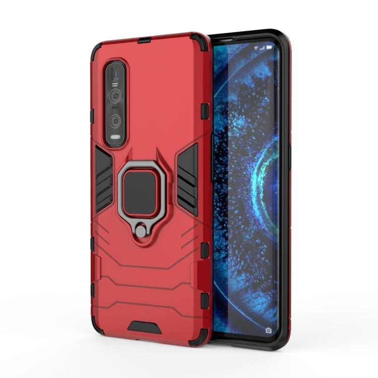For OPPO Find X2 Pro PC + TPU Shockproof Protective Case with Magnetic Ring Holder