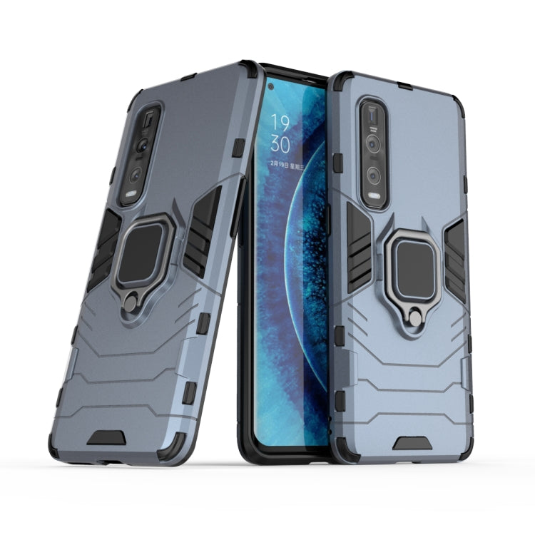 For OPPO Find X2 Pro PC + TPU Shockproof Protective Case with Magnetic Ring Holder