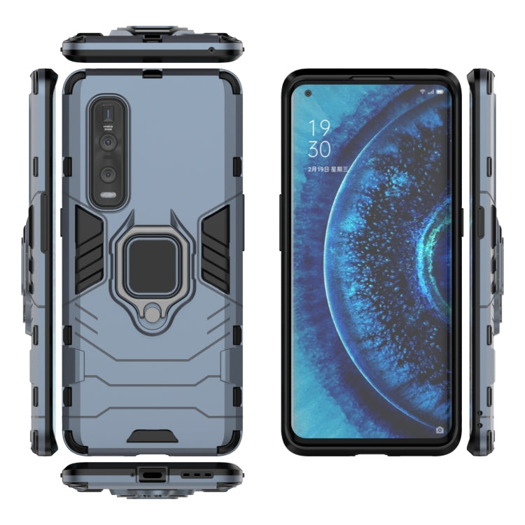 For OPPO Find X2 Pro PC + TPU Shockproof Protective Case with Magnetic Ring Holder