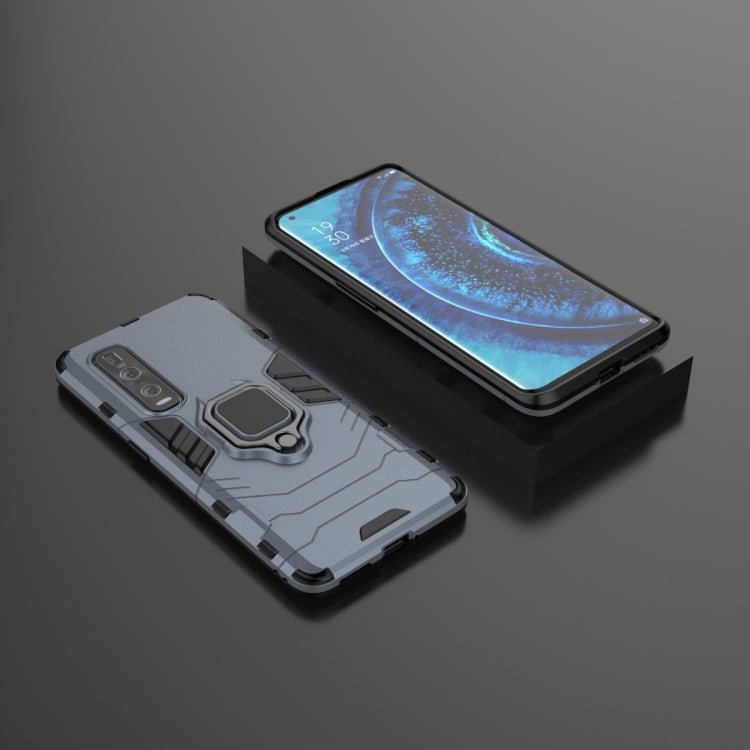 For OPPO Find X2 Pro PC + TPU Shockproof Protective Case with Magnetic Ring Holder