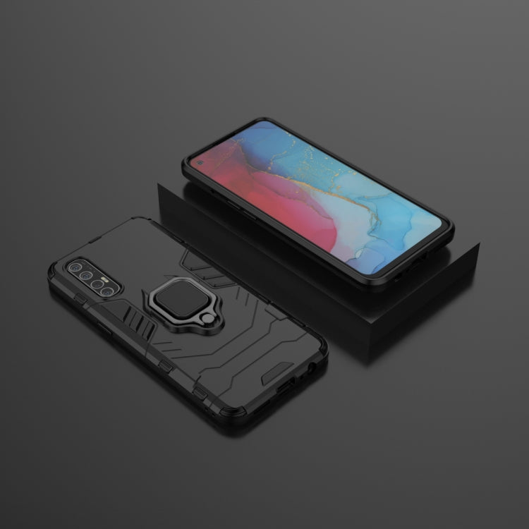 For OPPO Reno 3 Pro PC + TPU Shockproof Protective Case with Magnetic Ring Holder
