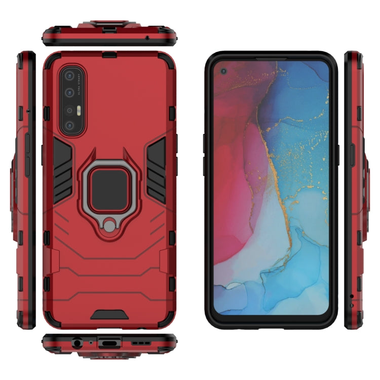For OPPO Reno 3 Pro PC + TPU Shockproof Protective Case with Magnetic Ring Holder