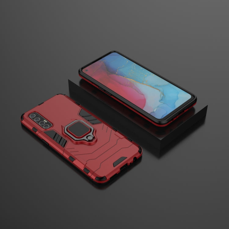 For OPPO Reno 3 Pro PC + TPU Shockproof Protective Case with Magnetic Ring Holder