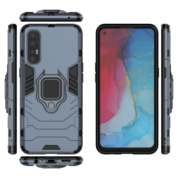 For OPPO Reno 3 Pro PC + TPU Shockproof Protective Case with Magnetic Ring Holder