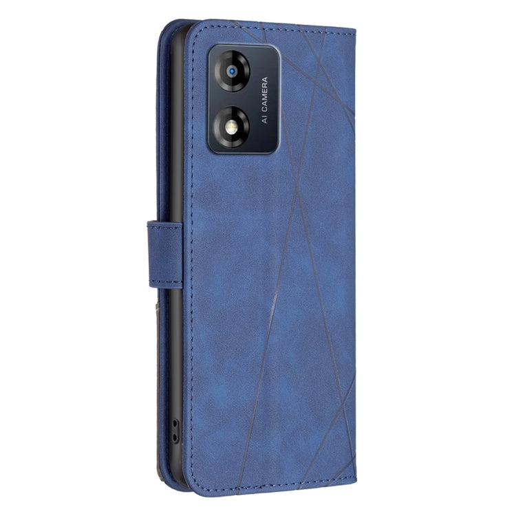 For Motorola Moto E13 4G Magnetic Buckle Rhombus Texture Leather Phone Case