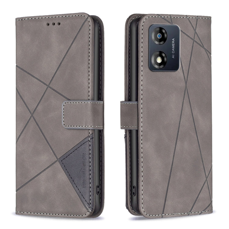 For Motorola Moto E13 4G Magnetic Buckle Rhombus Texture Leather Phone Case