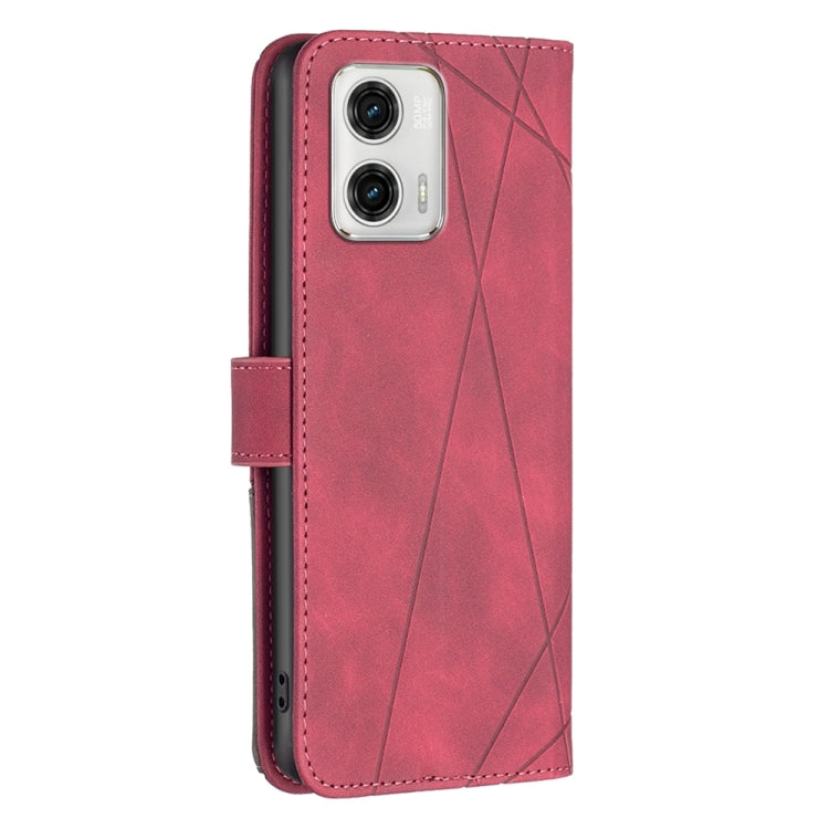 For Motorola Moto G73 5G Magnetic Buckle Rhombus Texture Leather Phone Case