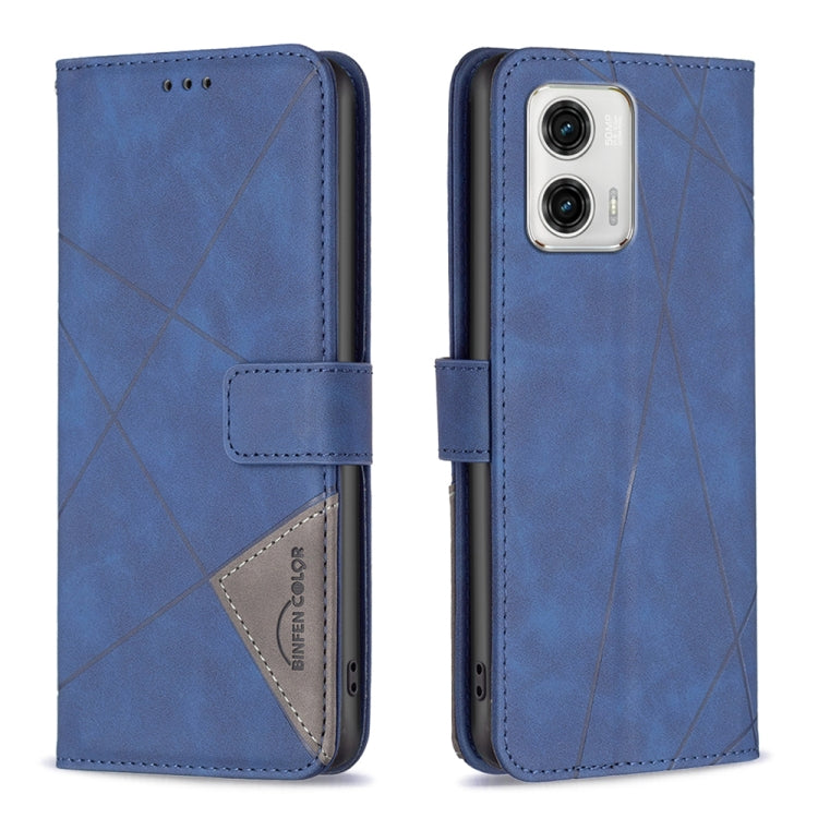 For Motorola Moto G73 5G Magnetic Buckle Rhombus Texture Leather Phone Case