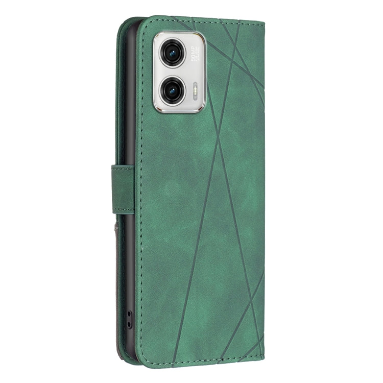 For Motorola Moto G73 5G Magnetic Buckle Rhombus Texture Leather Phone Case