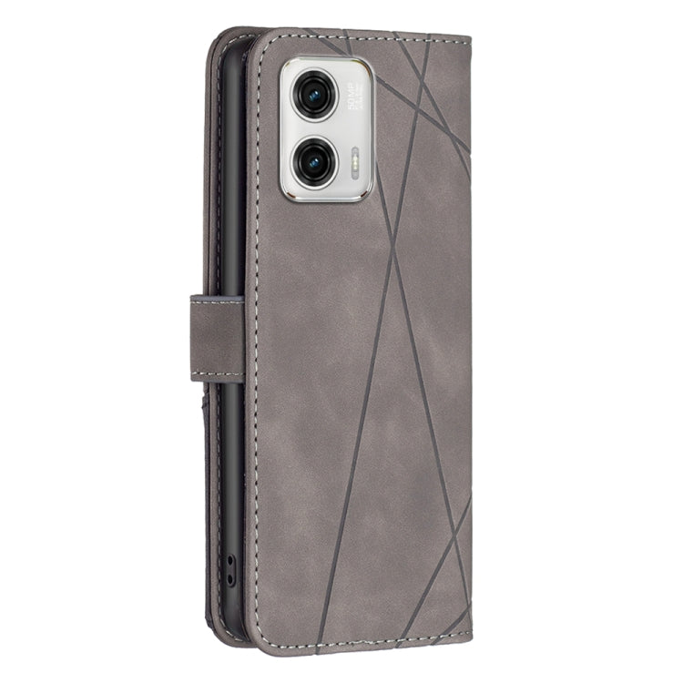 For Motorola Moto G73 5G Magnetic Buckle Rhombus Texture Leather Phone Case