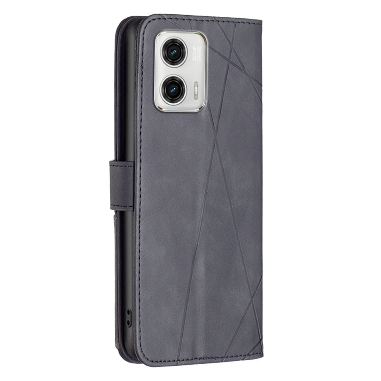 For Motorola Moto G73 5G Magnetic Buckle Rhombus Texture Leather Phone Case