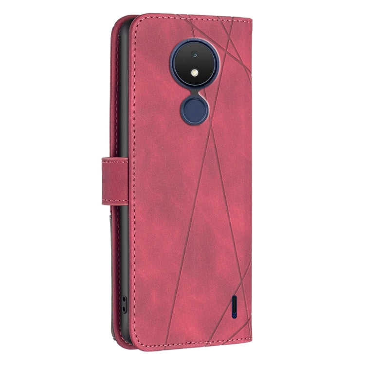 For Nokia C21 Magnetic Buckle Rhombus Texture Leather Phone Case