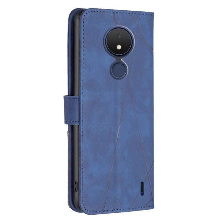 For Nokia C21 Magnetic Buckle Rhombus Texture Leather Phone Case