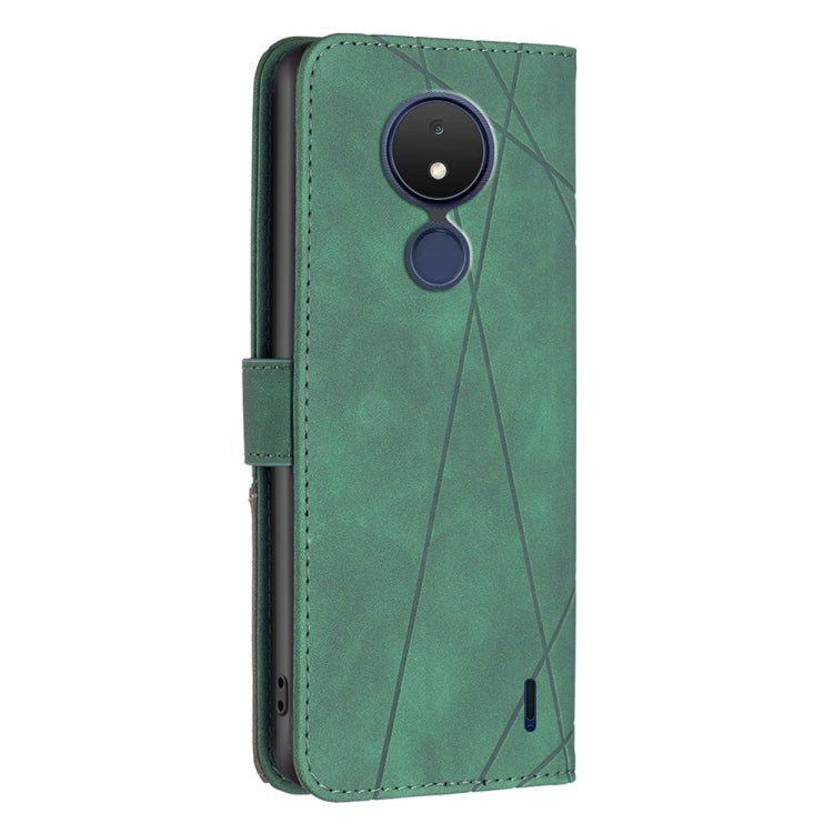 For Nokia C21 Magnetic Buckle Rhombus Texture Leather Phone Case