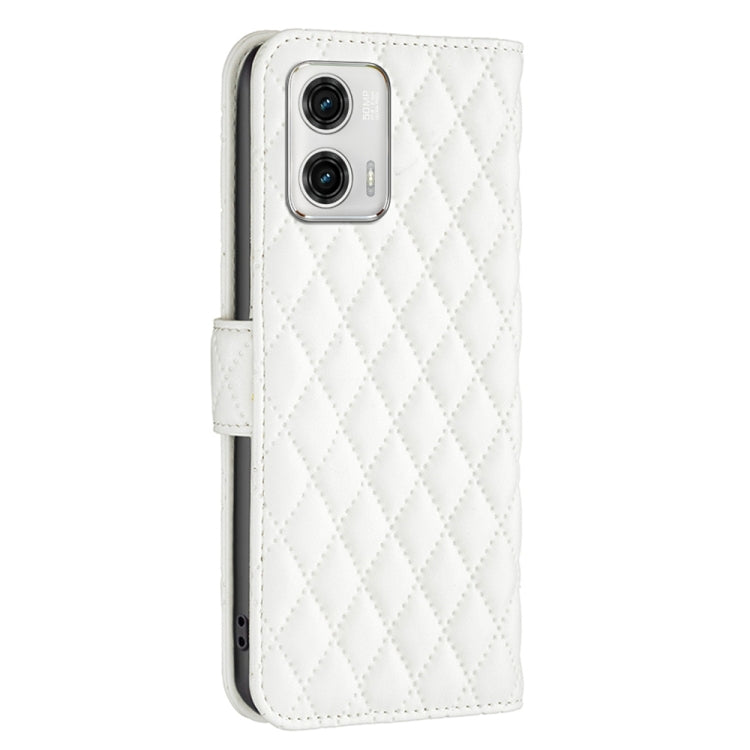 For Motorola Moto G73 5G Diamond Lattice Wallet Leather Flip Phone Case