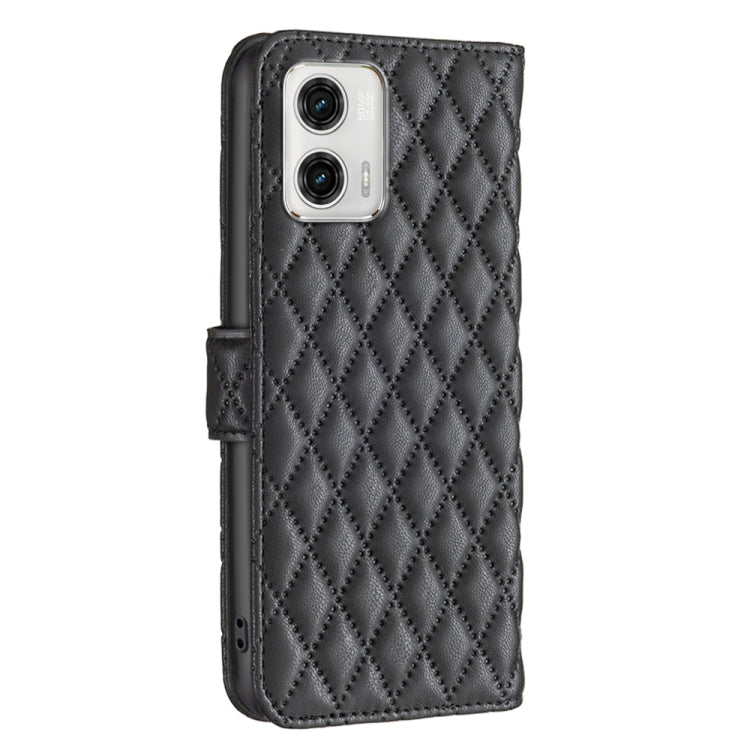 For Motorola Moto G73 5G Diamond Lattice Wallet Leather Flip Phone Case