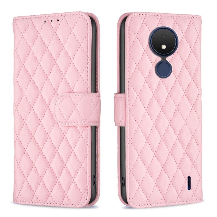 For Nokia C21 Diamond Lattice Wallet Leather Flip Phone Case