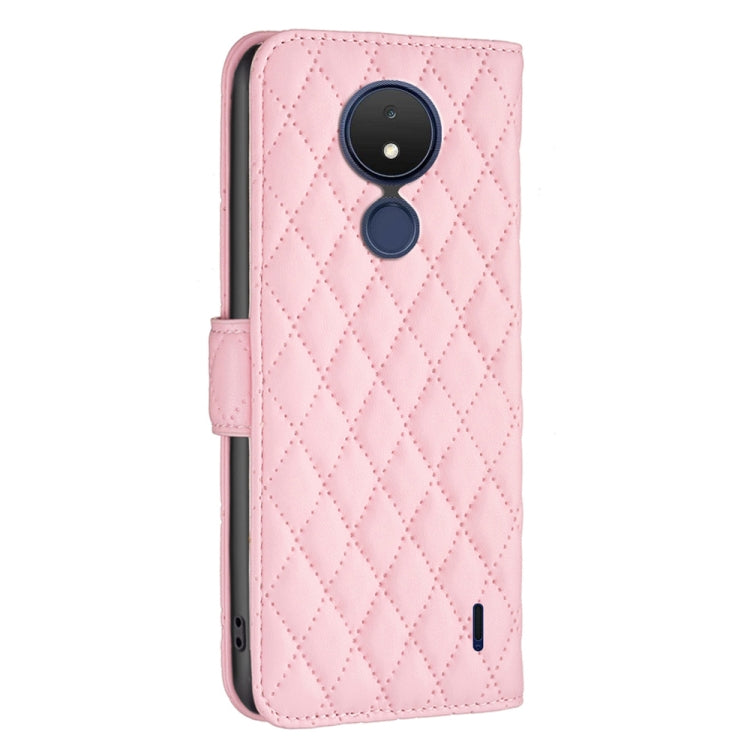 For Nokia C21 Diamond Lattice Wallet Leather Flip Phone Case