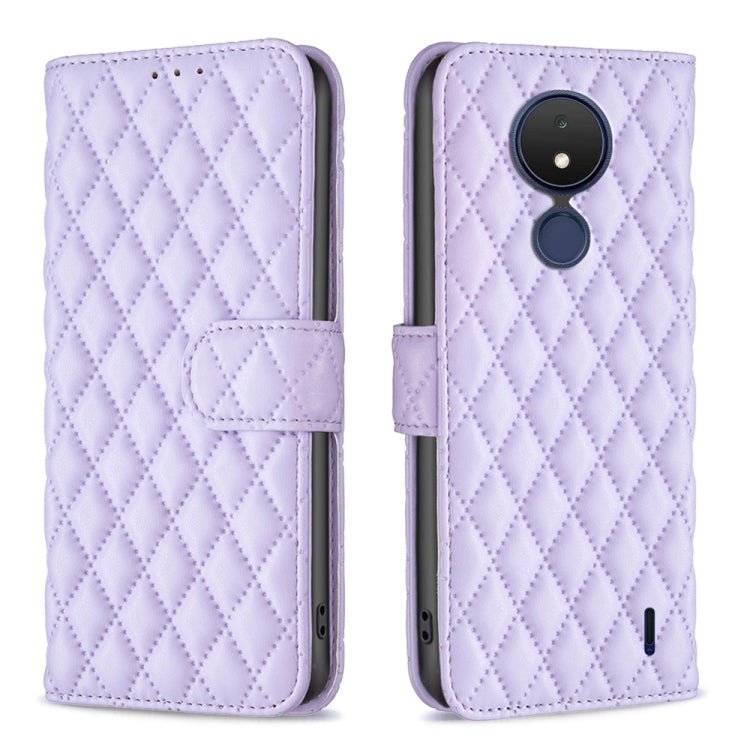 For Nokia C21 Diamond Lattice Wallet Leather Flip Phone Case