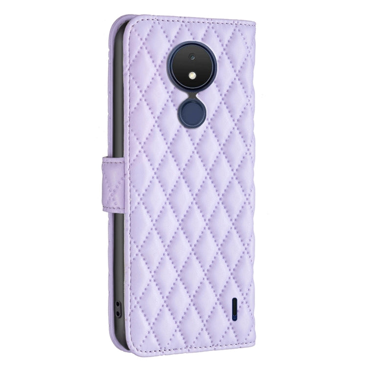 For Nokia C21 Diamond Lattice Wallet Leather Flip Phone Case