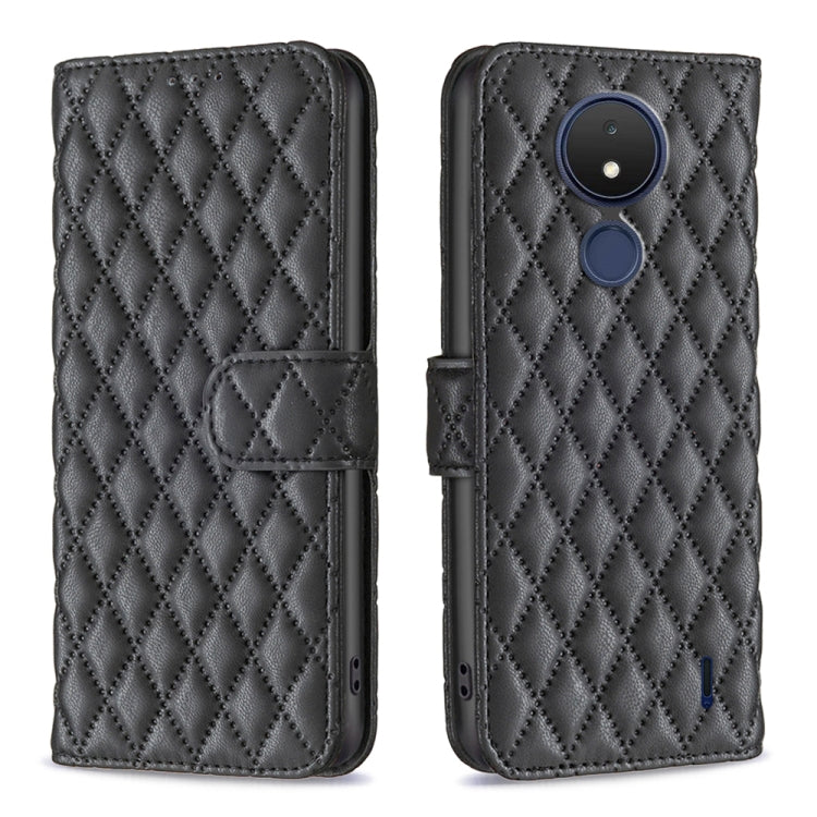 For Nokia C21 Diamond Lattice Wallet Leather Flip Phone Case