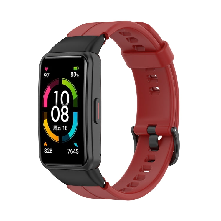For Honor Band 7 Solid Color Silicone Watch Band