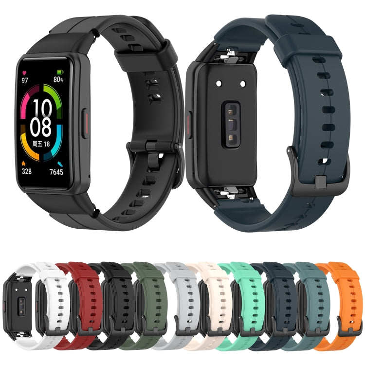 For Honor Band 7 Solid Color Silicone Watch Band