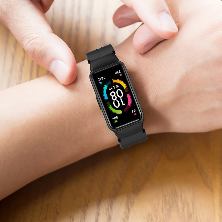 For Honor Band 7 Solid Color Silicone Watch Band