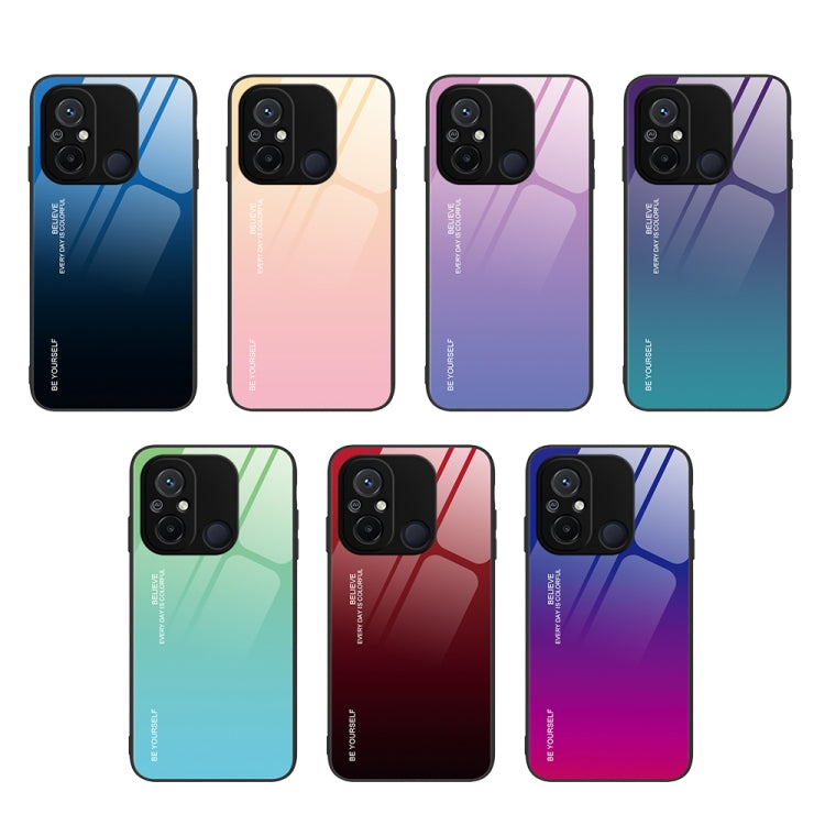 For Xiaomi Redmi 12C Gradient Color Glass Phone Case