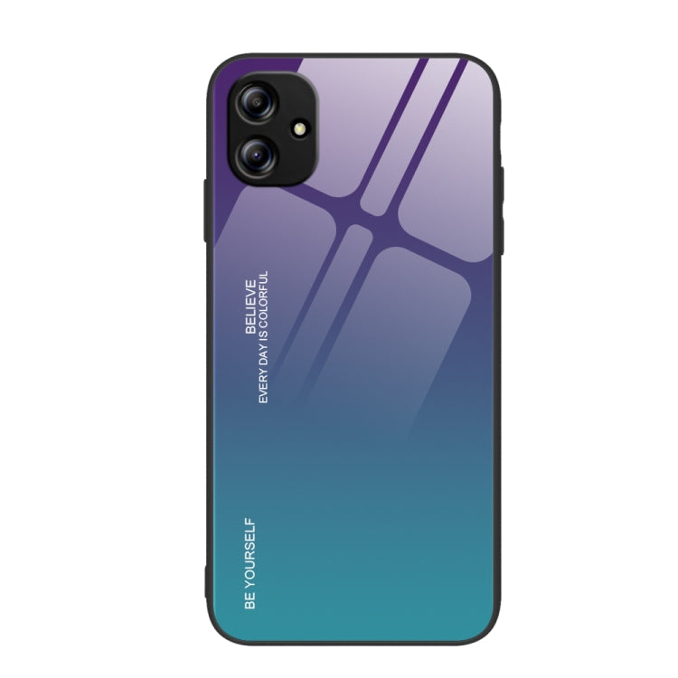 For Samsung Galaxy A04e Gradient Color Glass Phone Case