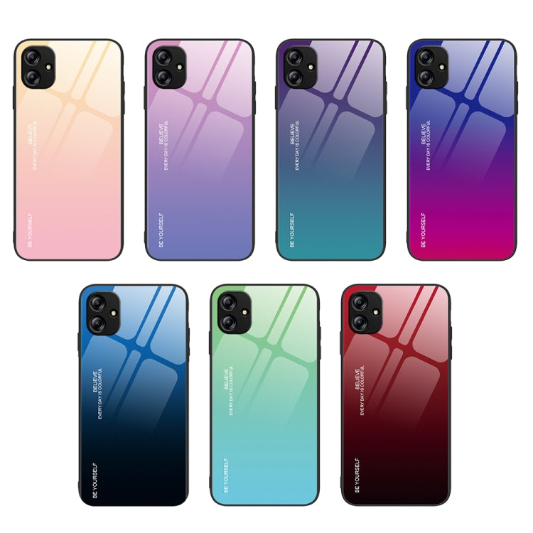 For Samsung Galaxy A04e Gradient Color Glass Phone Case