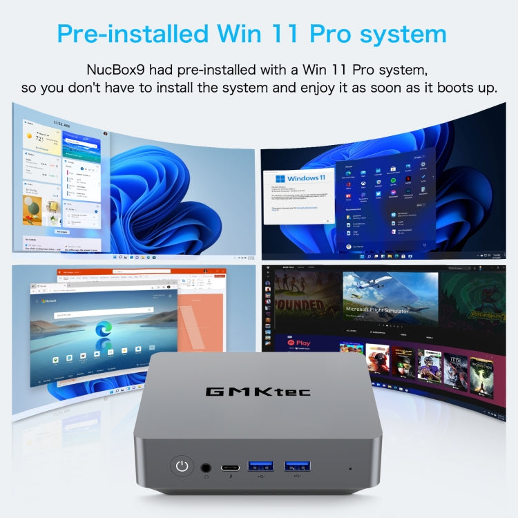 GMK KB9 Windows 11 Home Mini PC, 16GB+512GB, AMD Ryzen 5 5600U Quad Core, Support WiFi & BT