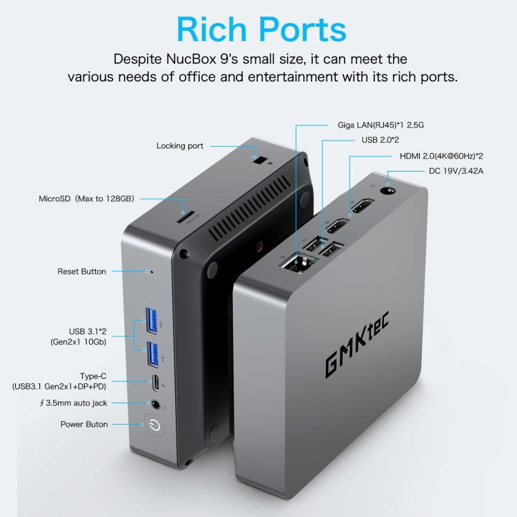 GMK KB9 Windows 11 Home Mini PC, 16GB+512GB, AMD Ryzen 5 5600U Quad Core, Support WiFi & BT