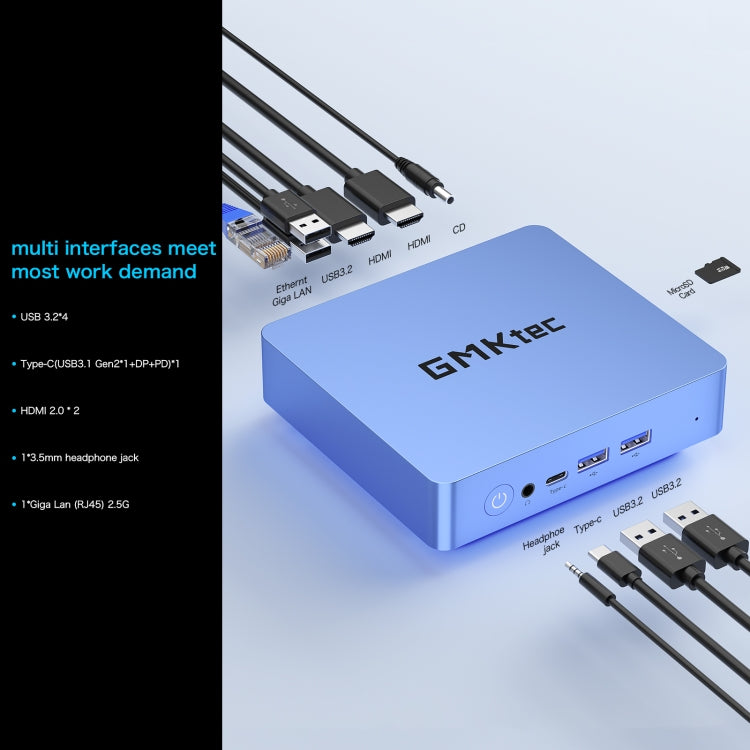 GMK KB10 Windows 11 Home Mini PC, 16GB+512GB, AMD Ryzen 7 5800U Quad Core, Support WiFi & BT