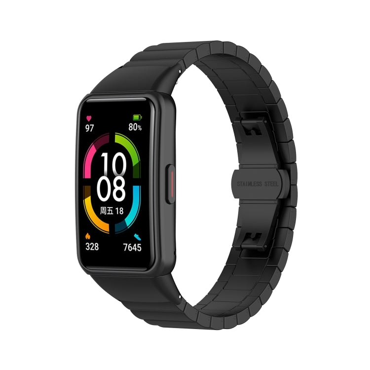 For Honor Band 7 One-bead Stainless Steel Metal Watch Band