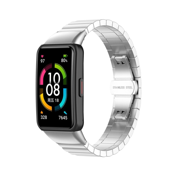 For Honor Band 7 One-bead Stainless Steel Metal Watch Band