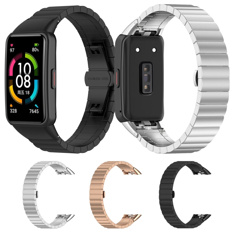 For Honor Band 7 One-bead Stainless Steel Metal Watch Band