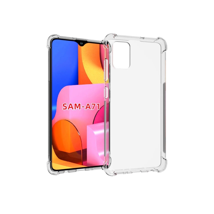 For Galaxy A71 Shockproof Non-slip Waterproof Thickening TPU Protective Case(Transparent)