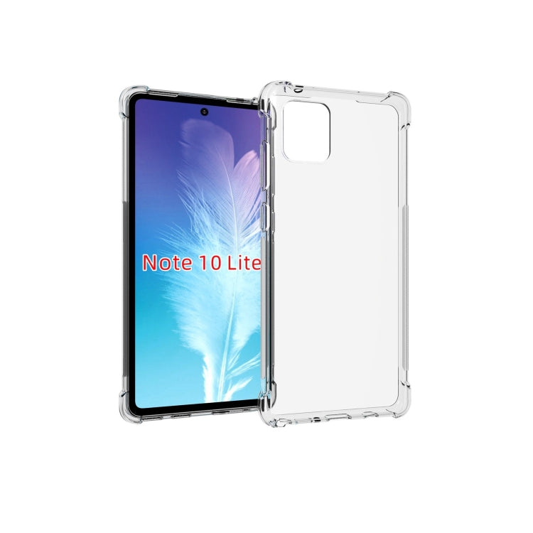 For Galaxy Note 10 Lite Shockproof Non-slip Waterproof Thickening TPU Protective Case(Transparent)