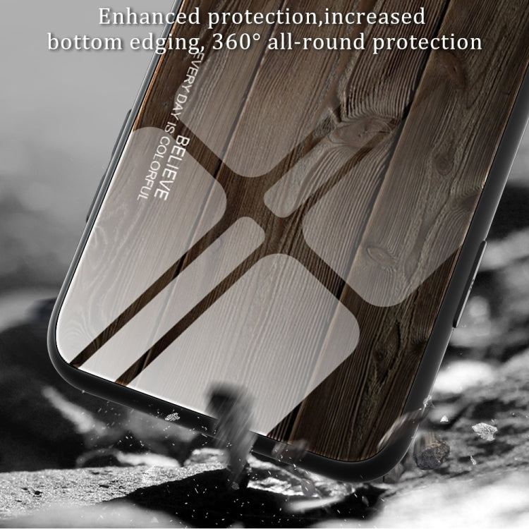 For Xiaomi Redmi 12C Wood Grain Glass Phone Case
