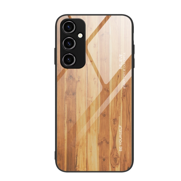 For Samsung Galaxy A54 5G Wood Grain Glass Phone Case