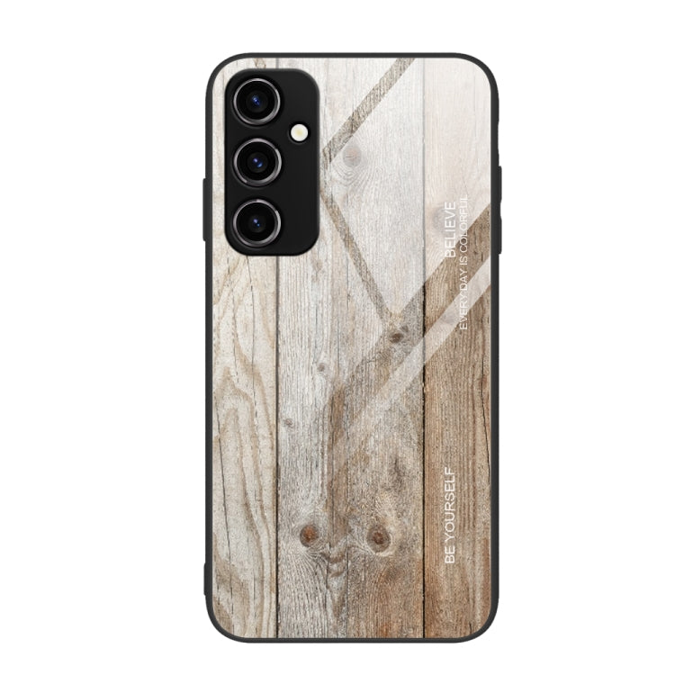 For Samsung Galaxy A54 5G Wood Grain Glass Phone Case