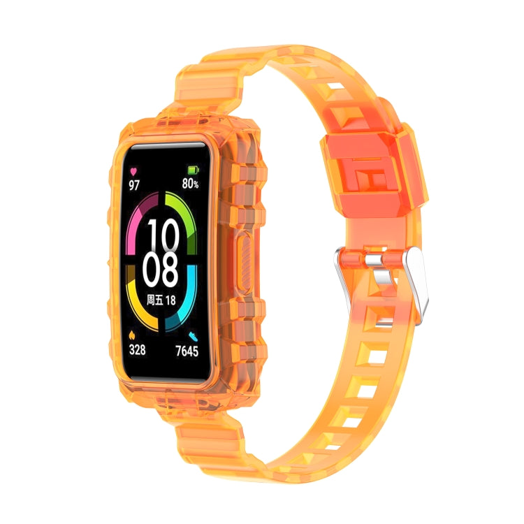 For Honor Band 7 Integrated Transparent Silicone Watch Band