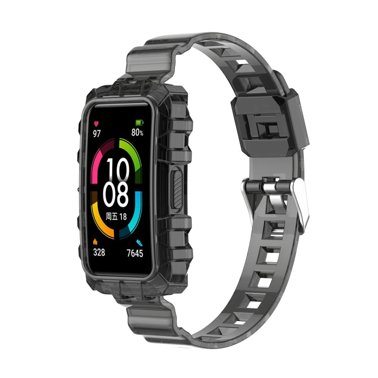 For Honor Band 7 Integrated Transparent Silicone Watch Band