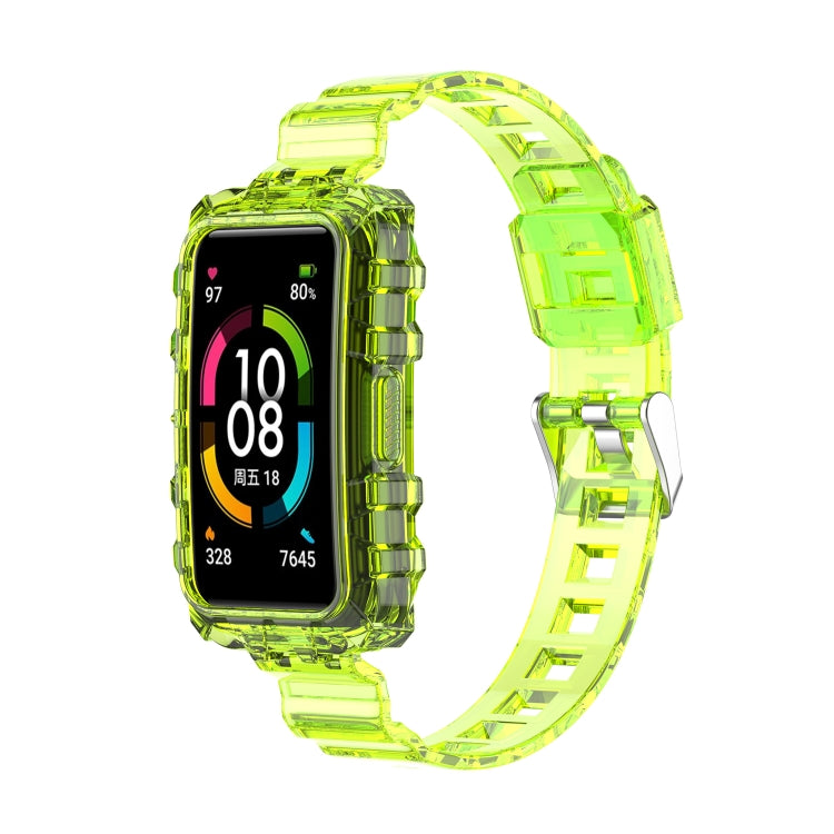 For Honor Band 7 Integrated Transparent Silicone Watch Band