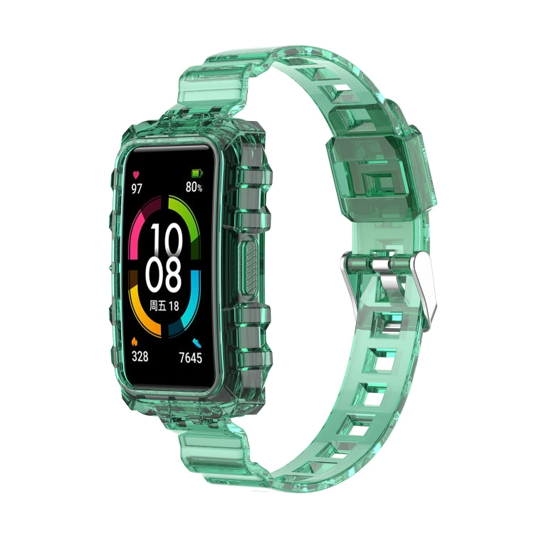 For Honor Band 7 Integrated Transparent Silicone Watch Band