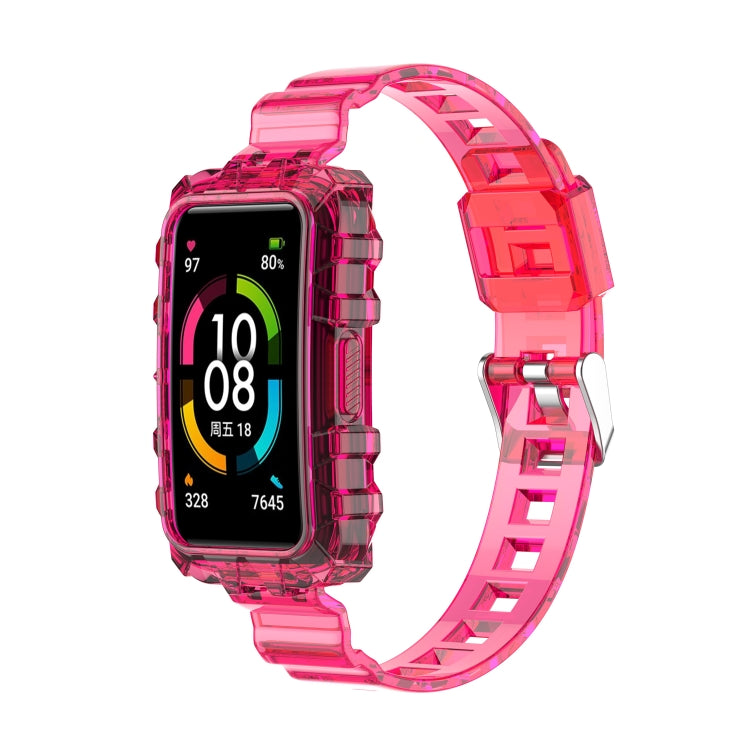 For Honor Band 7 Integrated Transparent Silicone Watch Band
