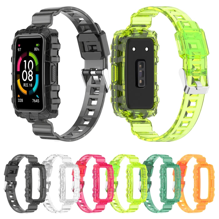 For Honor Band 7 Integrated Transparent Silicone Watch Band