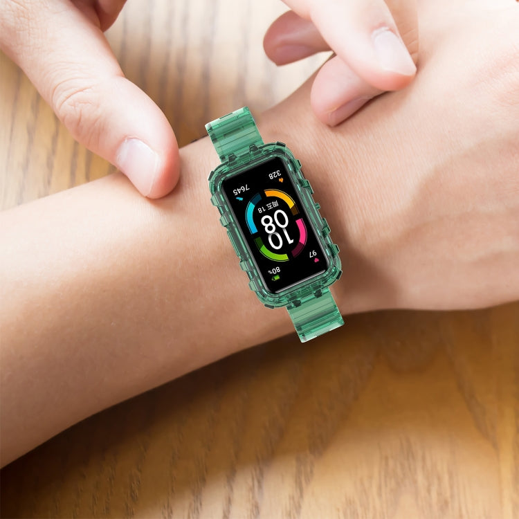 For Honor Band 7 Integrated Transparent Silicone Watch Band