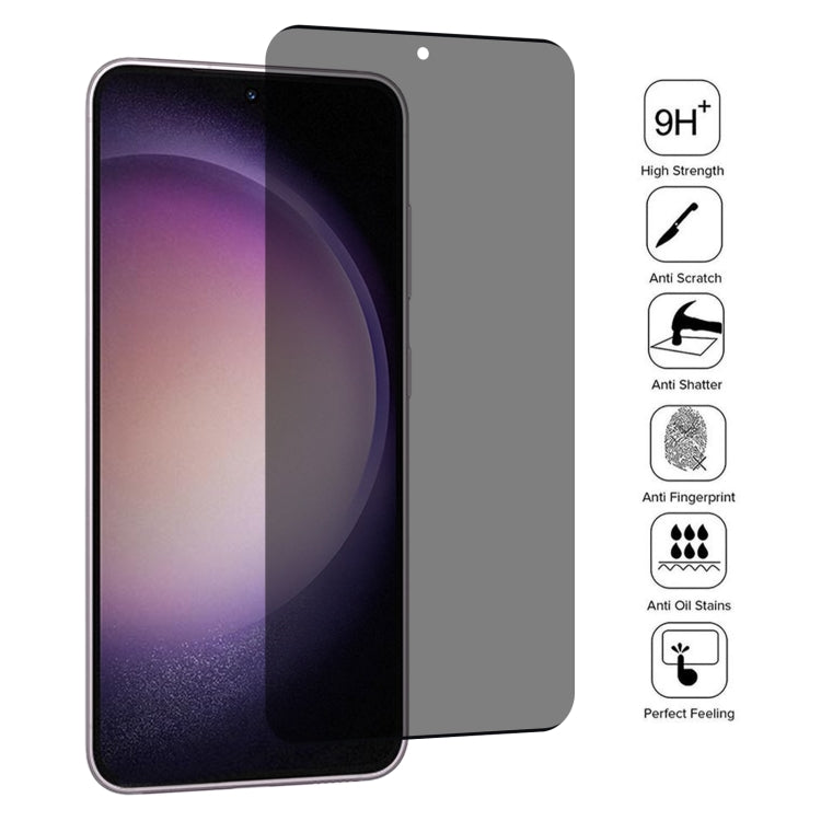 For Samsung Galaxy S23 5G 3D Curved Edge Privacy Tempered Glass Film, Not Support Unlock